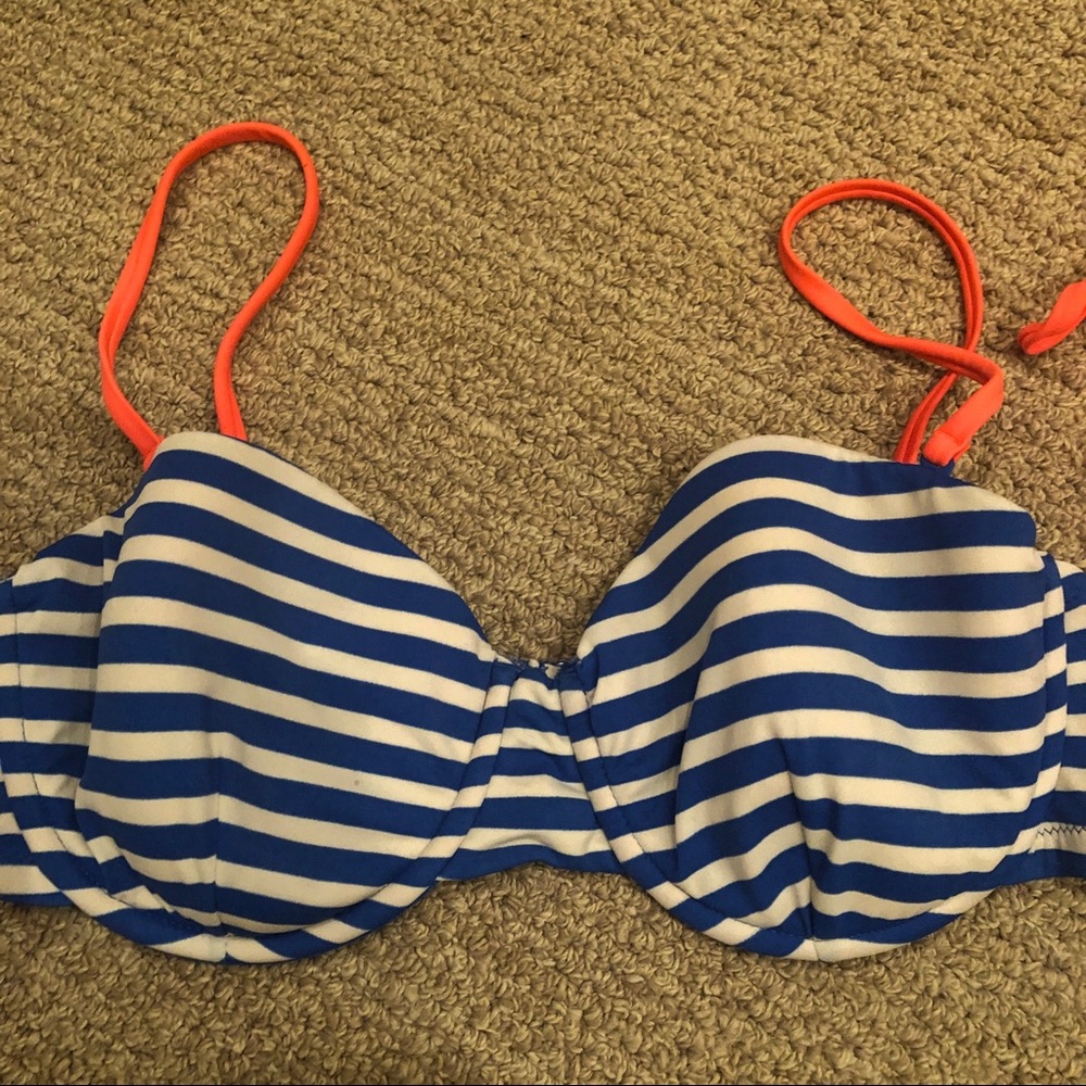 J. Crew Blue and White Stripe Bikini